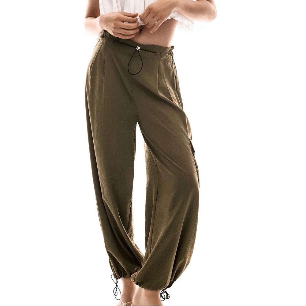 Anthropologie Olive Green Drawstring Jogger Pants